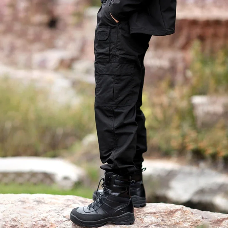 Men Military Tactical Pants Waterproof Cargo Pants Men Breathable SWAT Army Solid Black Combat Long Trousers Work Joggers Pants