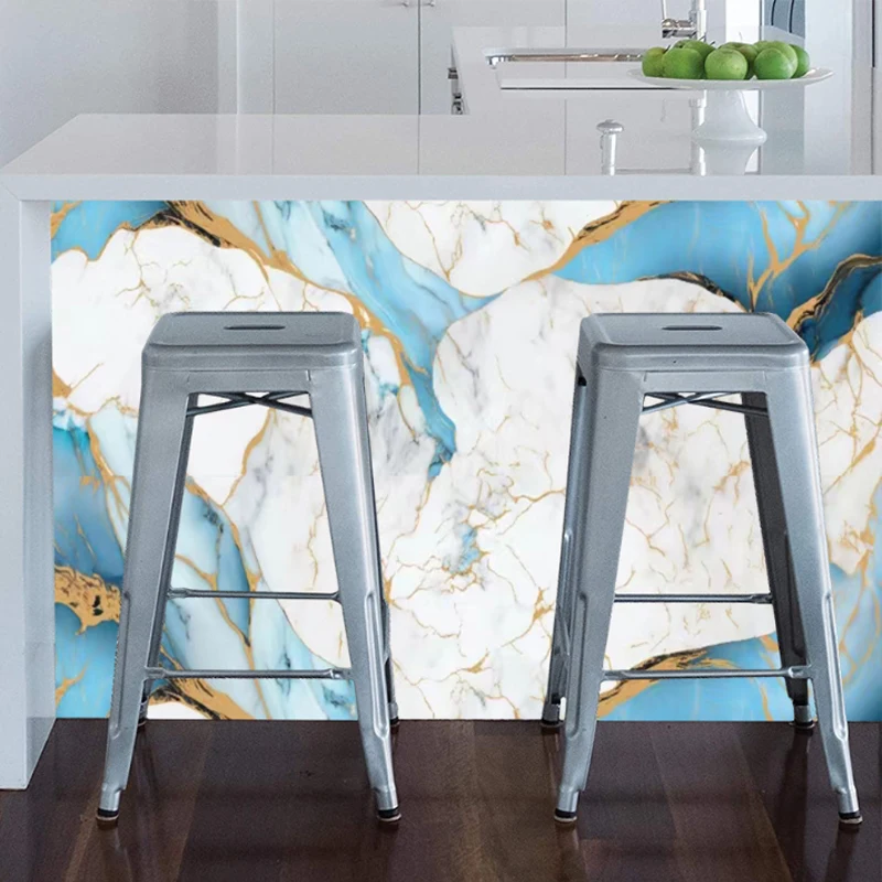 ملصق حائط مزخرف مقاوم للرطوبة ومقاوم للماء 40 سم من مادة PVC ذاتية اللصق لخزانة الحمام على سطح الطاولة