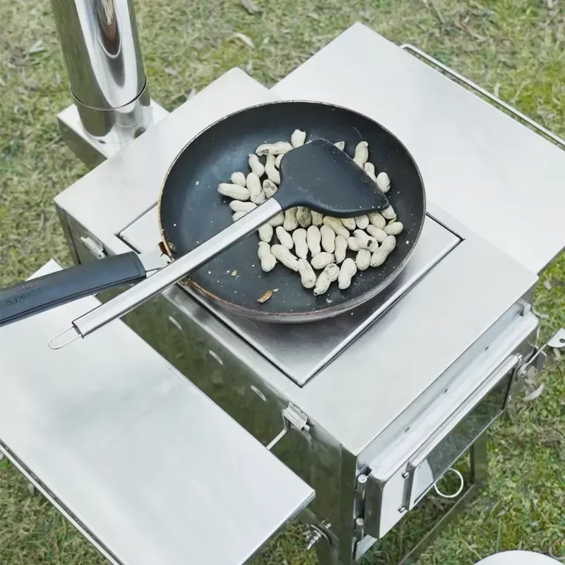 304 Stainless Steel Portable Windproof Camping Stove for Cooking and Heating Outdoors