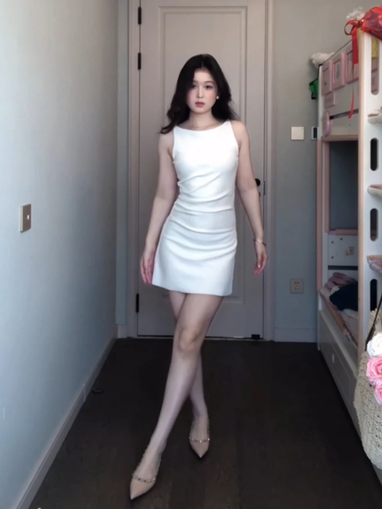 

Syj ujia Sexy Strapl ort Dr for Plump Women Pure Desire Sle Body a High Waist A-Line Skirt Korean Sle