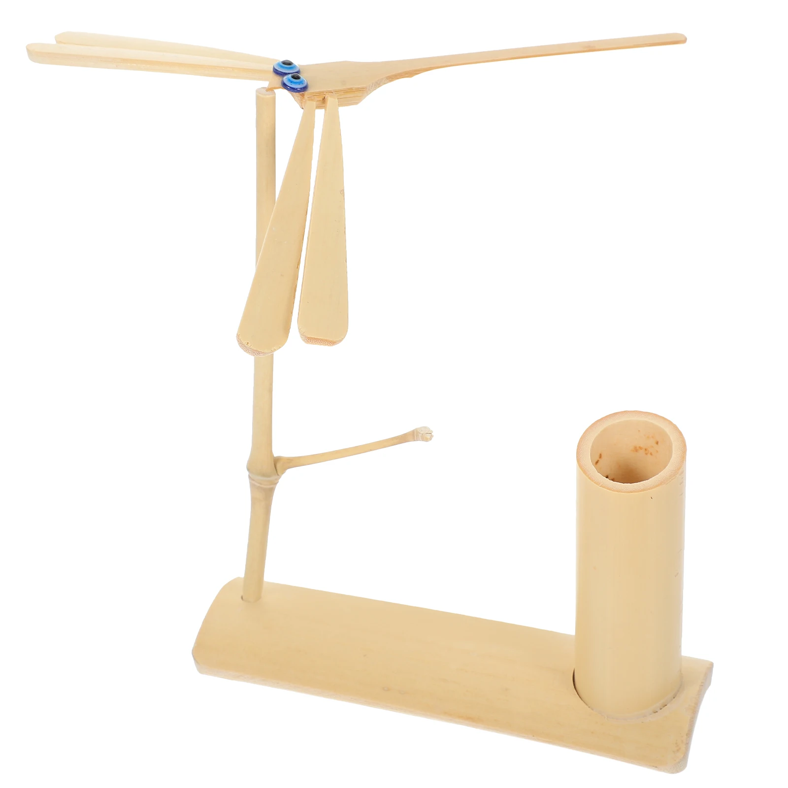 

Bamboo Pen Holder Dragonfly Modeling Sturdy Smooth Surface Easy Clean Multipurpose Office Home Decorative Gift Handicraft Toy