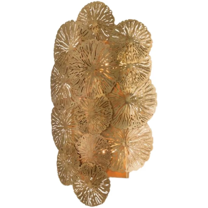 

New york Downtown Park imported golden water lily duckweed luxury hollow wall lamp.