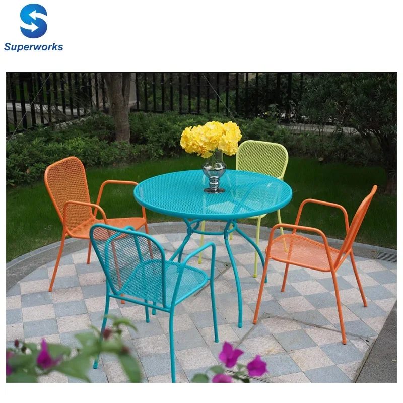 2017 cheap table chairs, Round Iron   Metal Mesh   for sale