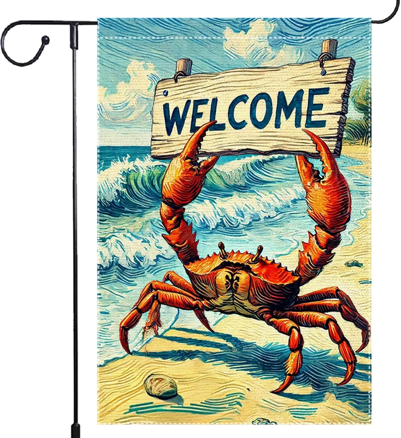 Welcome Crab Garden Flag Spring Summer Grden Flags Vertical Double Sided Small Burlap beach Patio Lawn Holiday Yard Outdoor  xxl