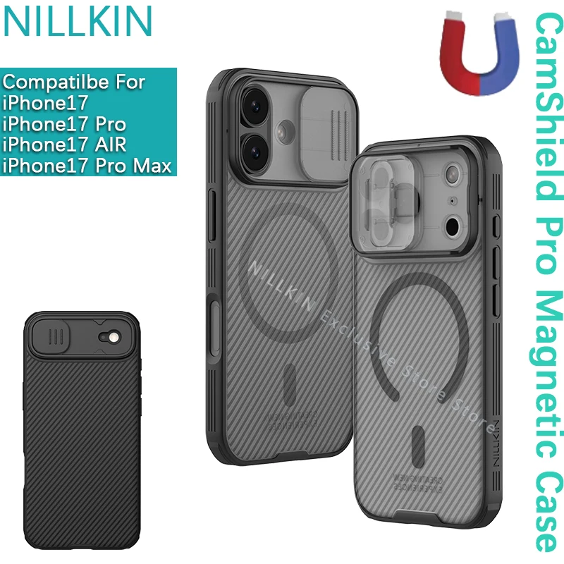 

Nillkin для iPhone 17 Pro Max/17 Air/17 CamShield Pro магнитный чехол слайд-объектив защитный чехол Magsafe чехол для телефона