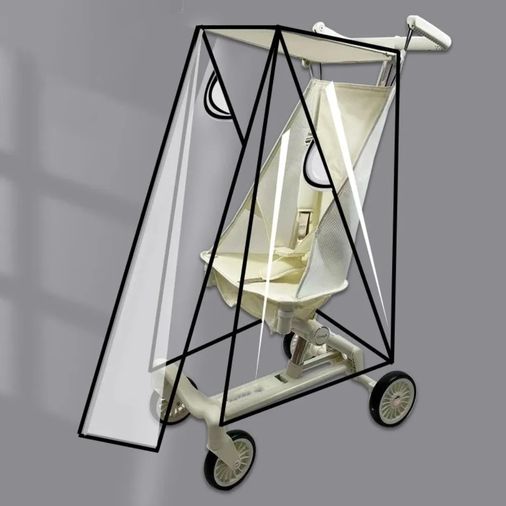 Paraguas transparente para cochecito de bebé, cubierta impermeable a prueba de viento, bolsillo impermeable, cubierta para lluvia, escudo protector