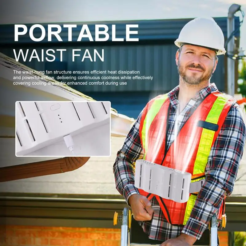 

Вентилятор охлаждения на талии Персональный охлаждающий вентилятор на талии Носимые 3-скоростные крутые гаджеты Перезаряжаемые для путешествий, альпинизма, работы, охоты