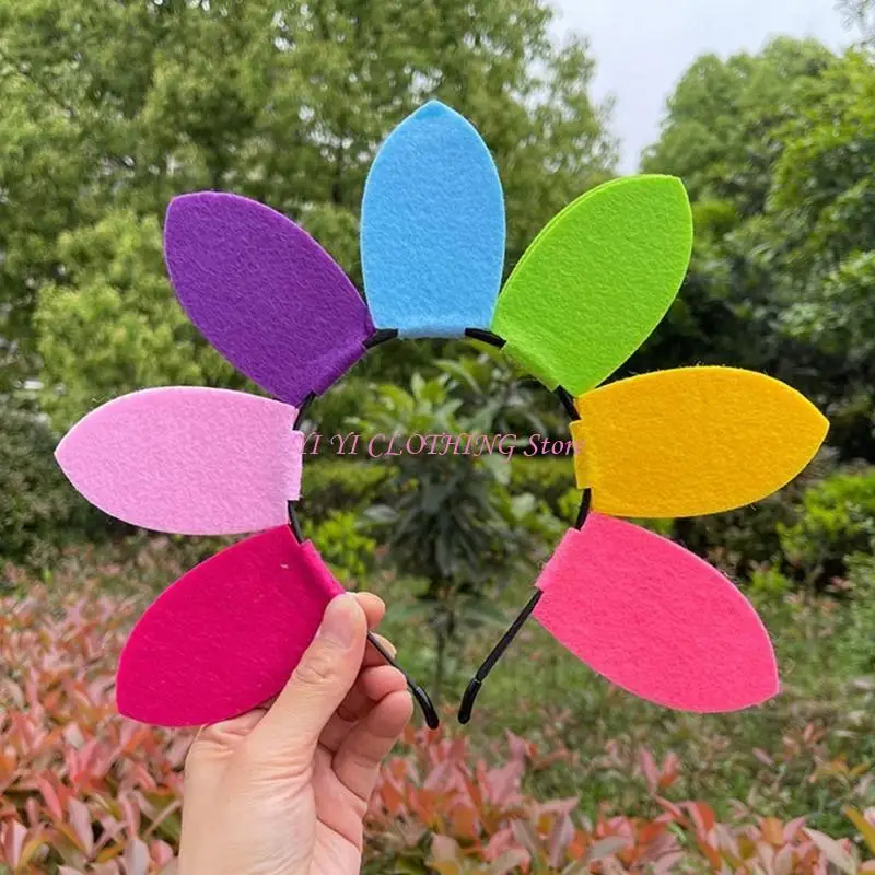 N5KF 誕生日パーティーヘアフープ夏ヘッドバンド花帽子花びら