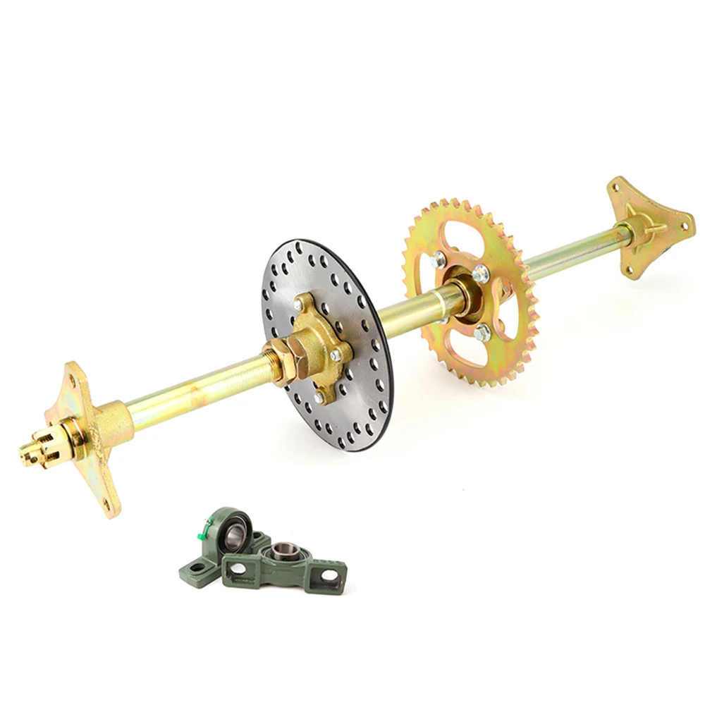 610mm Rear Axle Complete Kit with Brake Disc 140L Chain 428-37T Sprocket for 49cc-110cc Kids Electric ATV Buggy Quad Parts