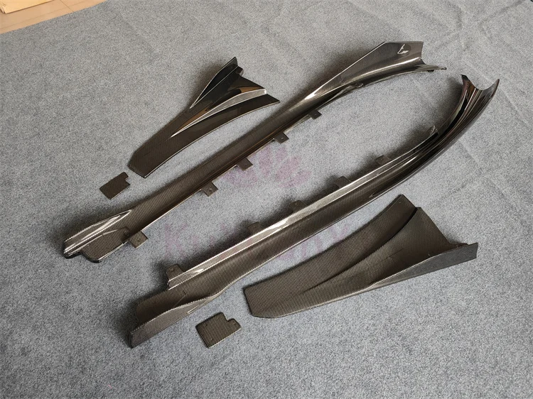 For 14+ BMW I8 True Carbon Fiber EB Style Side Skirt Body Kit Front Rod Edge Rear Diffuser Rear Spoiler
