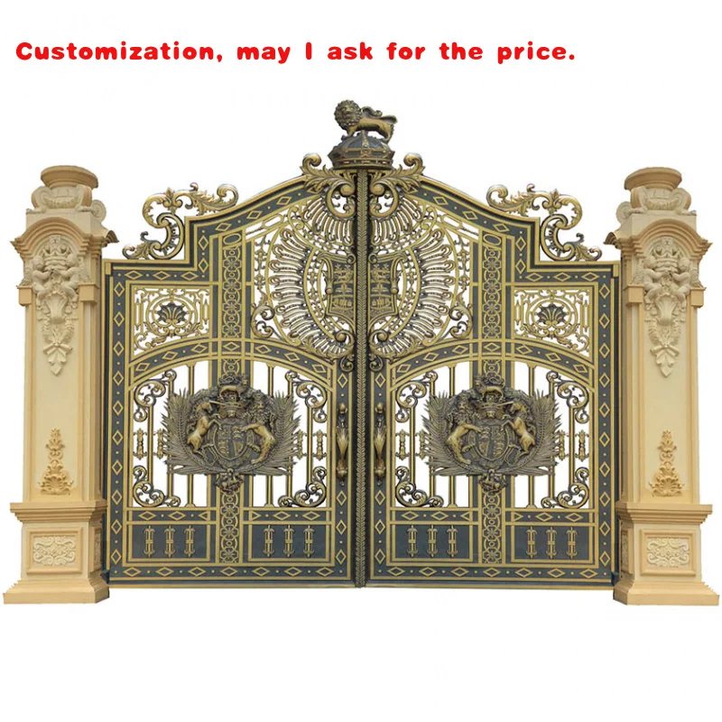 

custom.Royal Entrance Garden Luxury Fence Driveway Iron Sliding Door Solid Cast Aluminum Gate