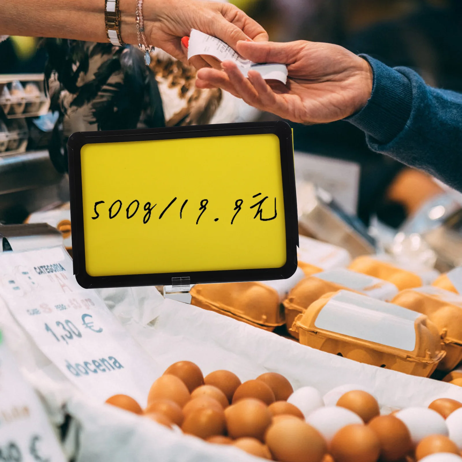 

2pcs Magnetic Price Tags Erasable Reusable Supermarket Supplies Warehouse Classification Labels Lightweight Plastic Material