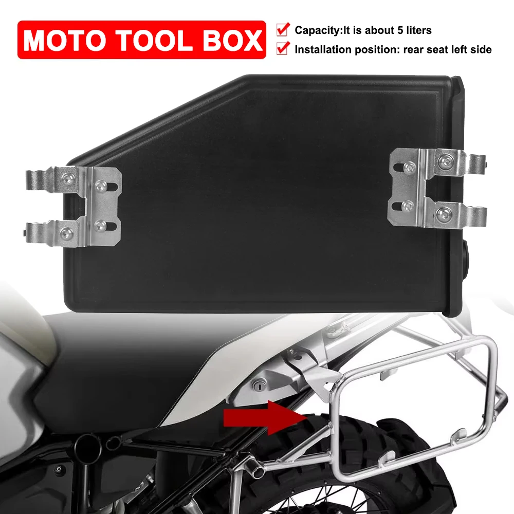 Motorcycle Tool Box For BMW R1200GS R1250GS Adventure F750GS F850GS 2018-2022 2023 Left Side Bracket 5 Liters Toolbox Inner Bag