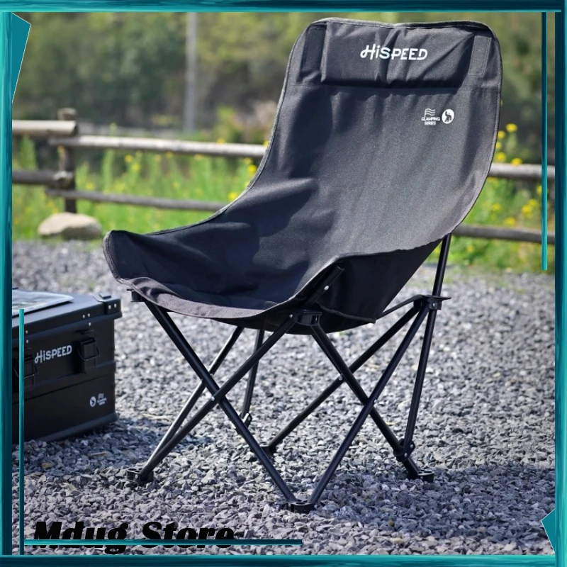 

Black High Back Camping Chairs Outside Strong Portable Adult Camping Chair Relaxing Fishing Chaise Pliante Plage Beach Accessory