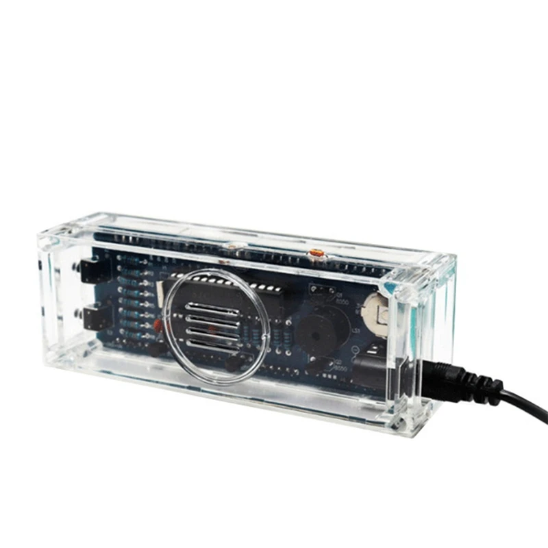 RISE-DIY Digitale Klokkit 4 Cijferige Led Elektronische Klokkit Groot Scherm Met Transparante Behuizing Led Groen