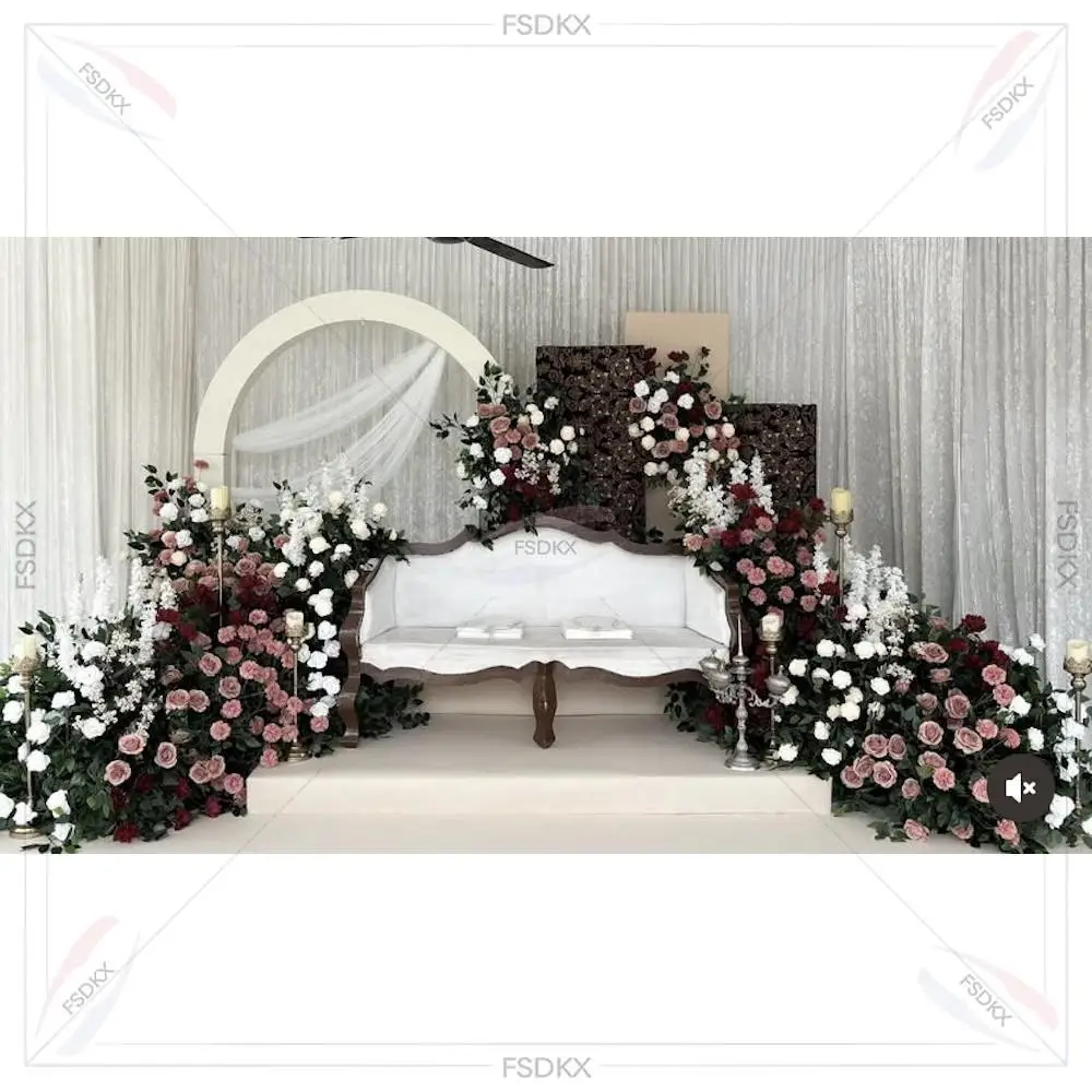 

Hot Selling White Wedding Pvc Backdrop Stand Wedding Arch Party Event Background Decoration