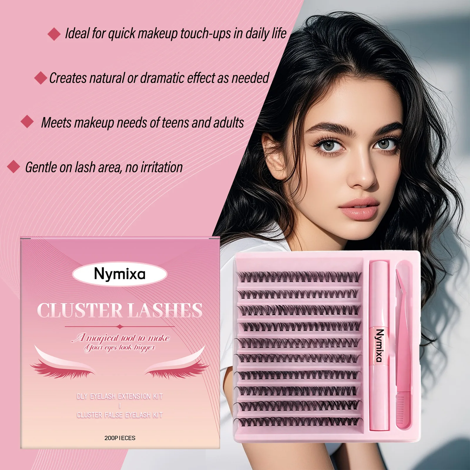 Split False Eyelash Kit – Easy to Apply, Lightweight & Invisible for Beginners | Natural Look for Daily Wear, Work, and Dates