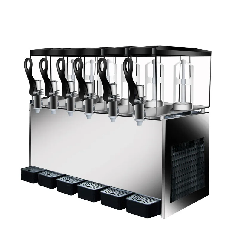 Máquina de bebidas fría y caliente de doble temperatura, máquina de jugo de autoservicio comercial, máquina automática de bebidas frías, 12L x 6 cilindros