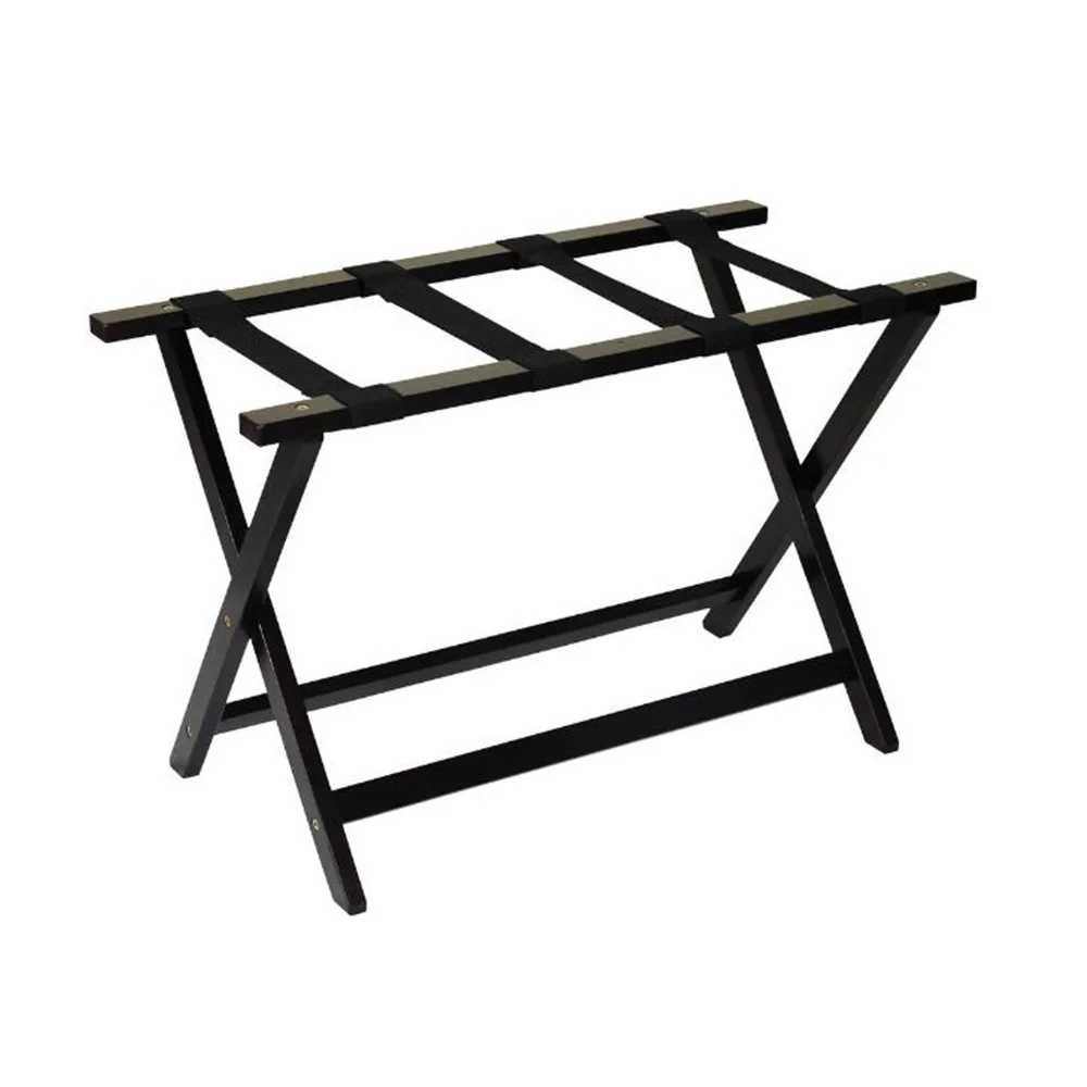 

Custom antique easy folding wooden storage black hotel bedroom stand luggage rack