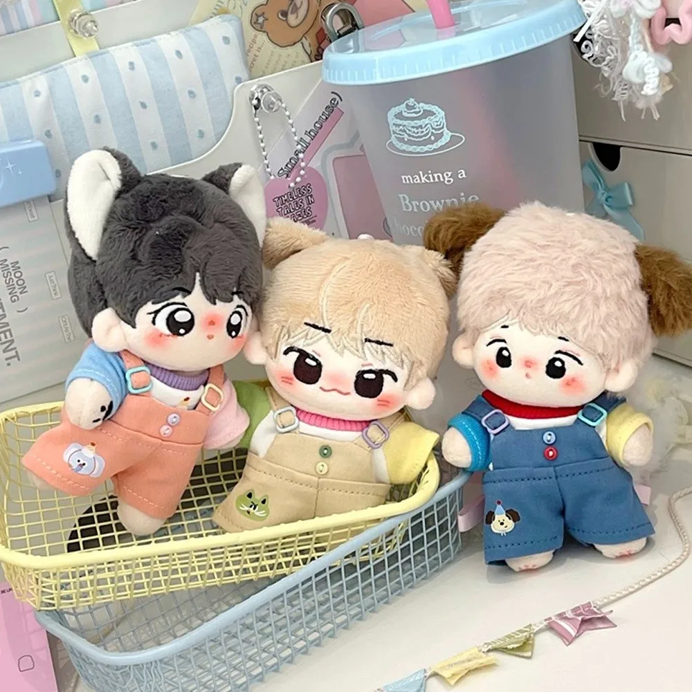 1 set riem broek set 10/20 cm katoenen poppenkleertjes outfit cartoon patroon 20 cm katoenen poppenkleertjes schattige mini 10 cm poppenkleertjes