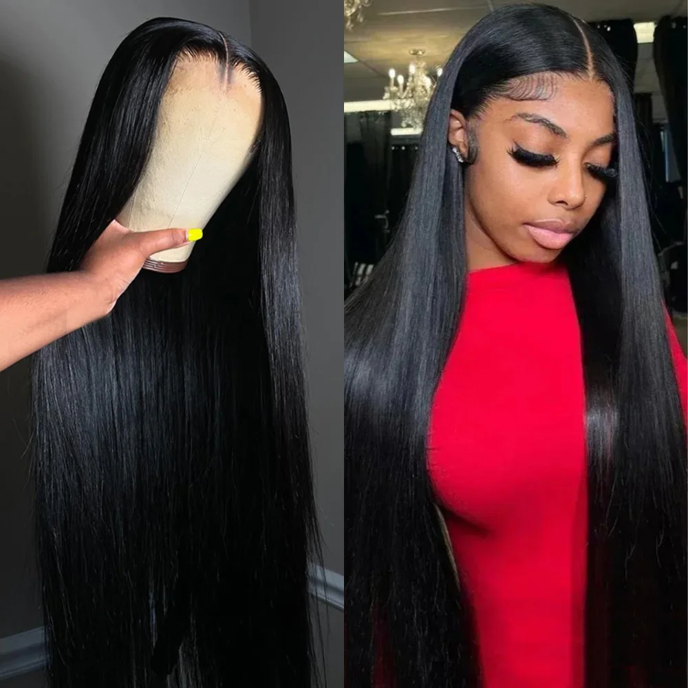 

Bone Straight 13x6 Hd Прозрачный парик с застежкой спереди 38 дюймов 13x4 5x5 Кружевные фронтальные парики из 100% человеческих волос Предварительно выщипанные для женщин