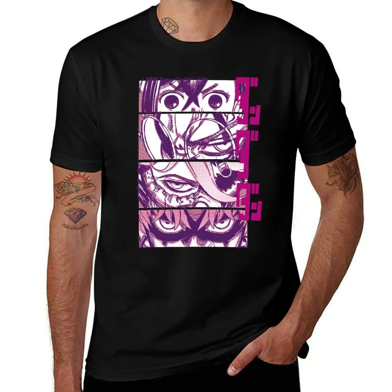 Dandadan Anime Eyes w/ Kanji - Magenta Pop T-Shirt new edition rapper graphic tees korean fashion mens vintage t shirts