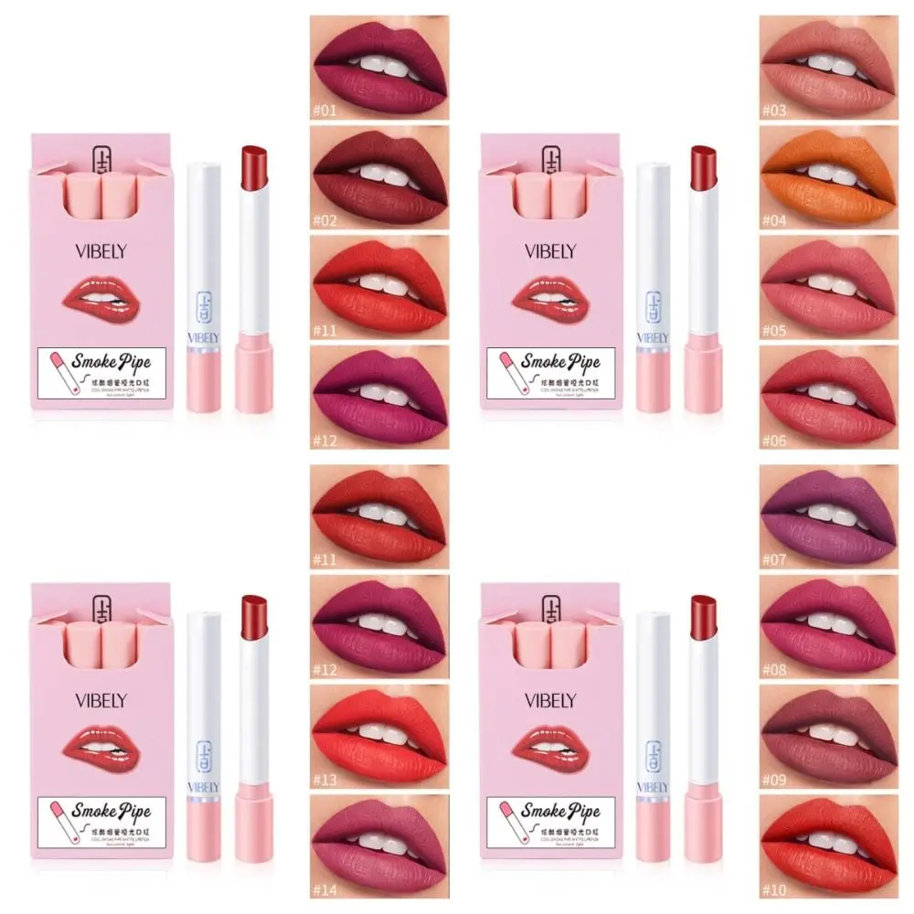 Elegante esmalte labial de longa duração, brilho labial nu, lama fosca lisa, veludo rosa, senhora