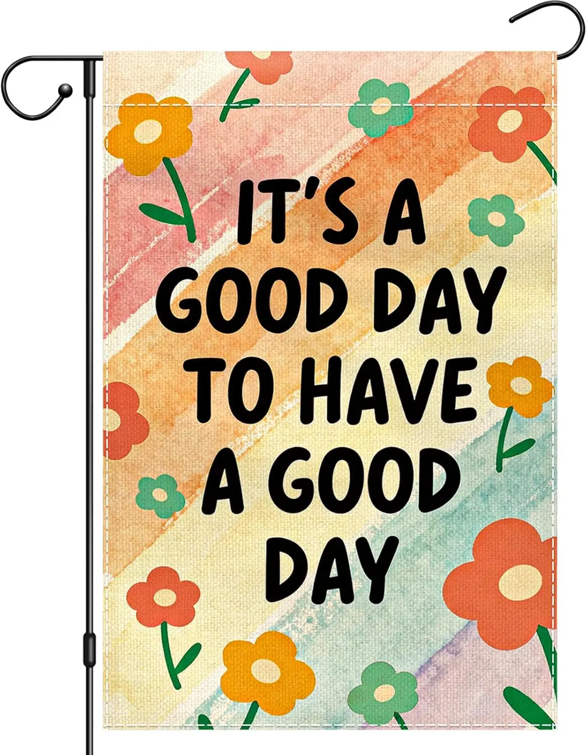 It's a Good Day to Have a Good Day Garden Flag 12x18 Double Sided, Groovy Daisy Floral Yard Flags Outdoor Holiday Funny  ZZM