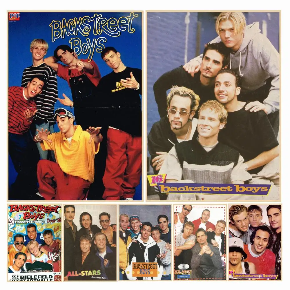 band B-Backstreet Boys-S Poster Decorative Wall Art Sticker for Cafe Office Bedroom and Living Room