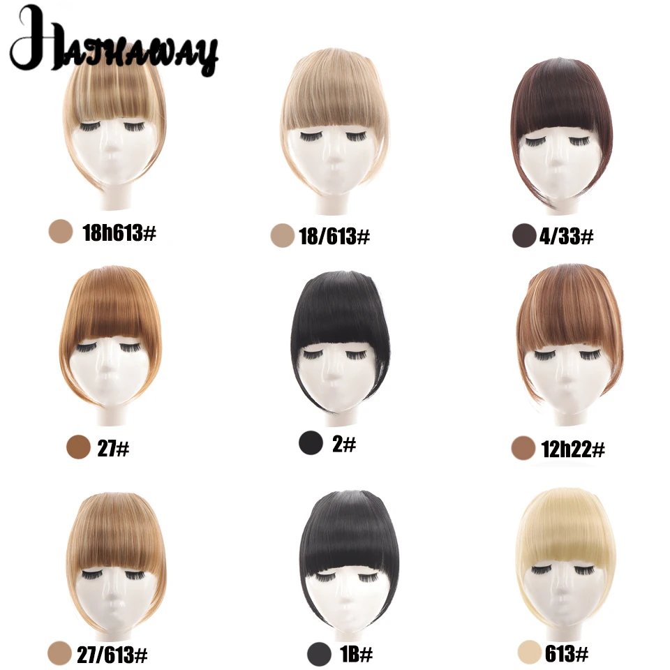 Synthetic Straight Clip In Fringe bangs Air bangs Hair Extension Natural Hair Bangs For Women False Bang