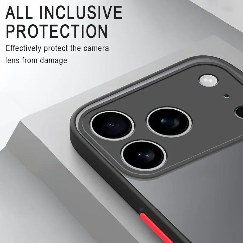 Luxuriöse, durchscheinende Schutzhülle für iPhone 17, 16, 15, 14, 13 Pro Max, stoßfeste Bumper-Hülle für iPhone 17 Pro Max, matte Abdeckung. – Detail 2