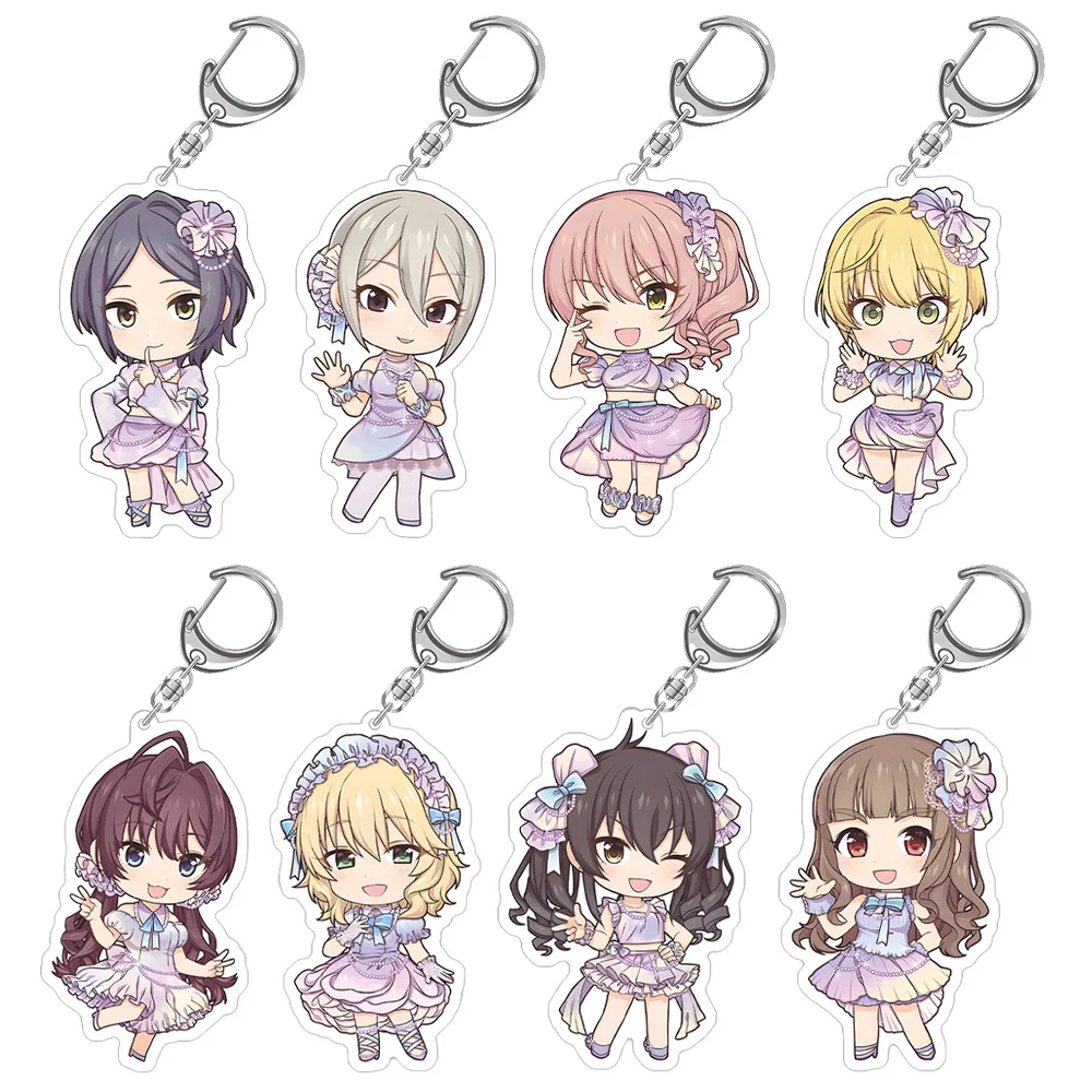 THE IDOLM @ STER Cenicienta niñas Nao Kamiya Kanade Hayami Mika Jougasaki Momoka Sakurai Chibi Anime llavero acrílico colgante de bolso