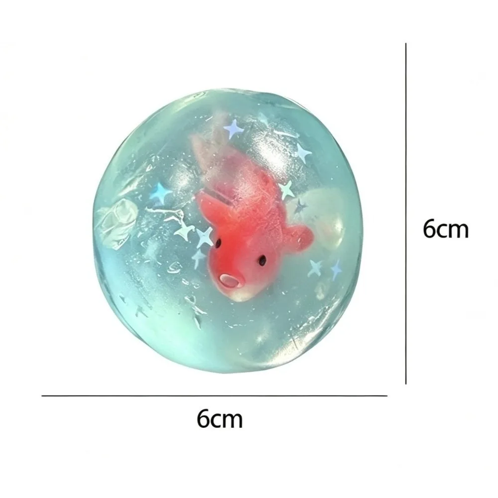 Soft TPR Goldfish Ball Fidgets Clear Flexible Decompression Squeeze Toy Slow Rebound Round Stress Relief Hand Ball for Adults