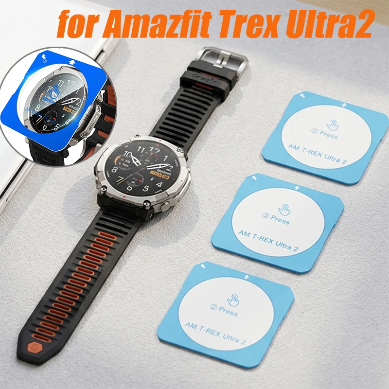 Displayschutzfolie für Amazfit T-Rex Ultra 2 Displayschutzfolien mit Auto-Ausrichtungs-Installationskit Schutzglasfolien
