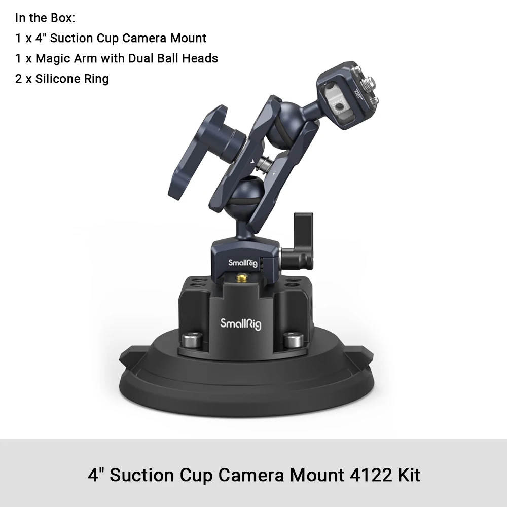 Smallrig 4 "Camera Zuigbevestiging Met Kogelkop Magische Arm, Auto Mount Voor Lichtgewicht Camera/Actie Camera/Telefoon, Max Belasting 3Kg