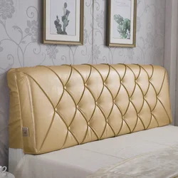 HJQ Bedside Cushion Removable and Washable Fabric Leather Headboard Soft Cover