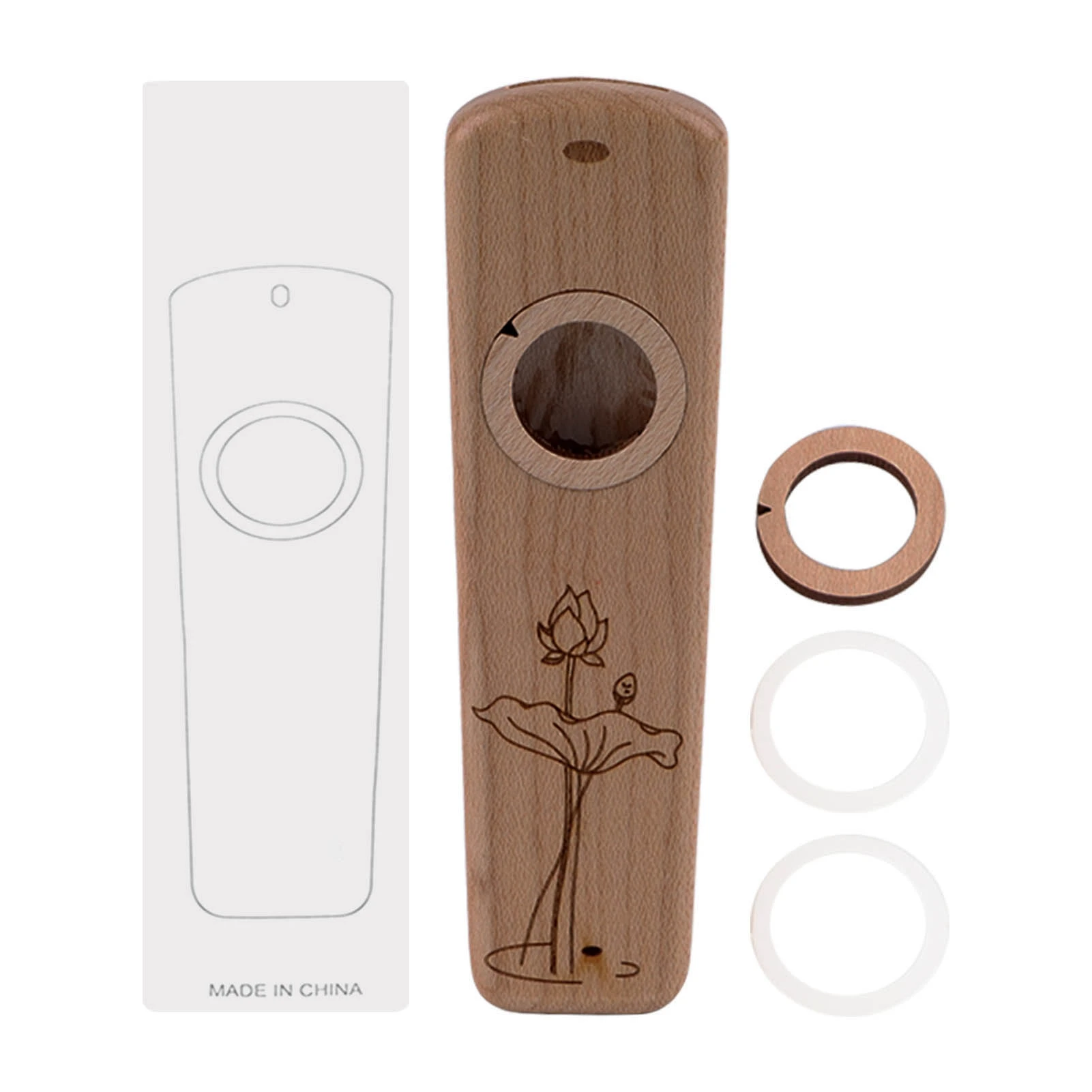 Houten Kazoo Lichtgewicht Draagbare Kazoo Gitaarpartner Fluit Muziekinstrument Cadeau