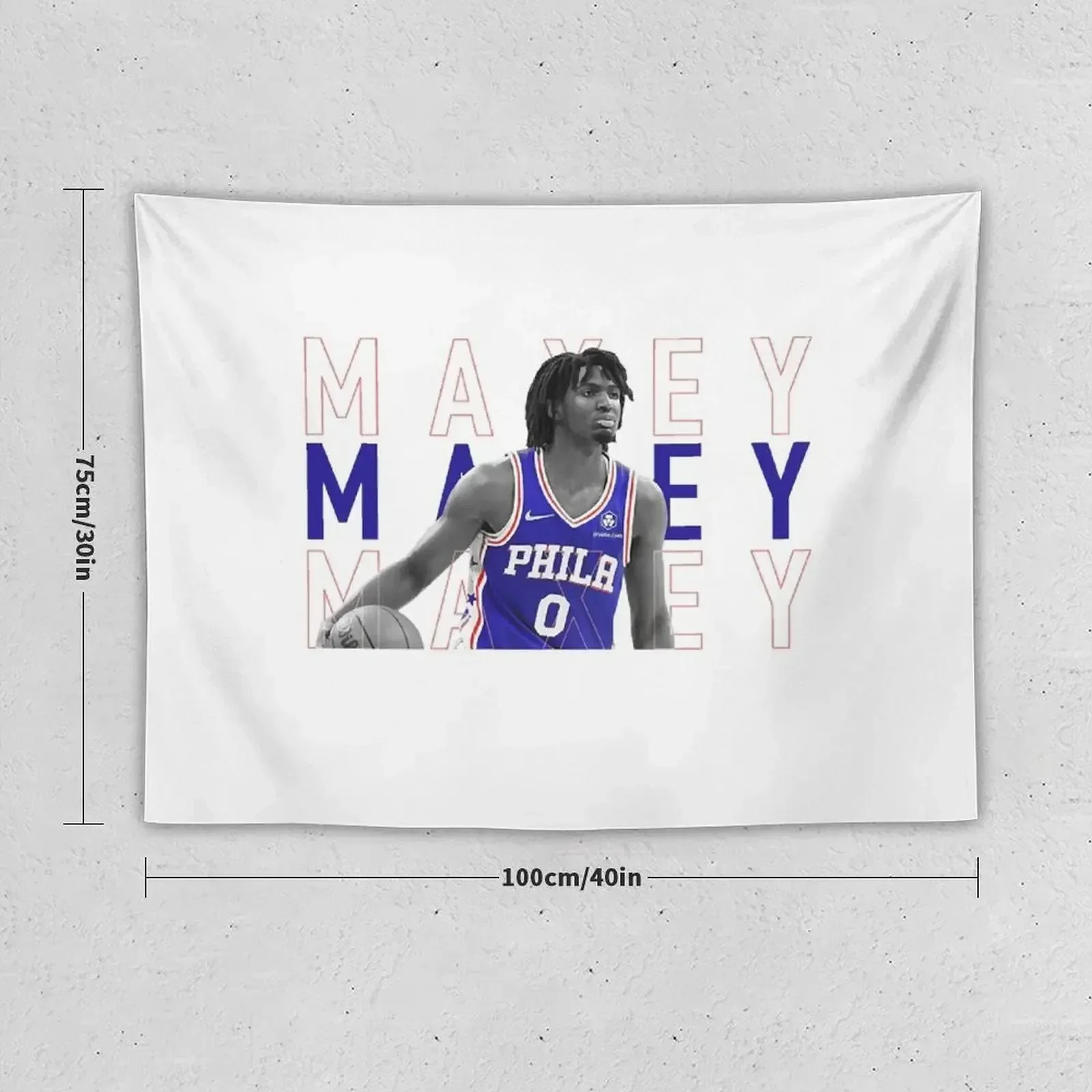 Tyrese Maxey Typography 76ers Tapestry Room Decor For Girls Bedroom Decorations Decoration For Bedroom Tapestry