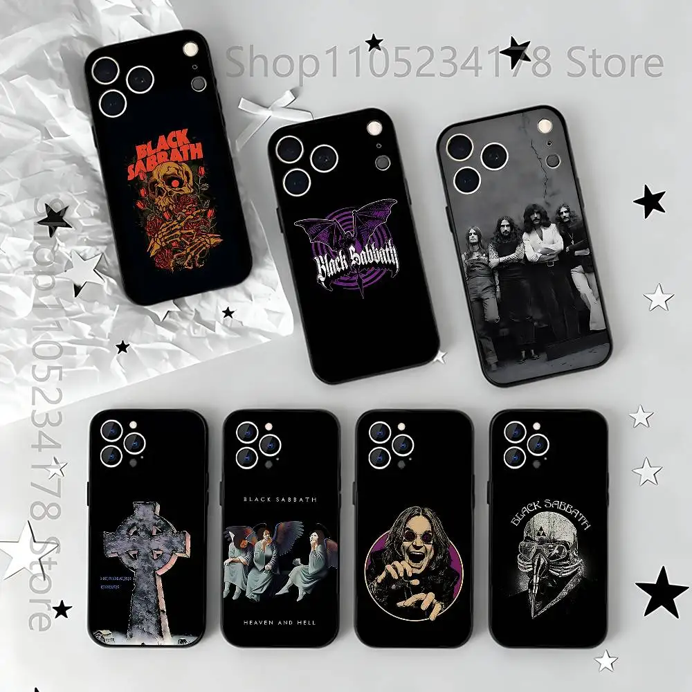 

B-Black S-Sabbath Heavy Metal Band Phone Case For iPhone 17,16,15,14,13,12,11,Pro,Max,Plus,E,Air,Mini Protective Black Cover
