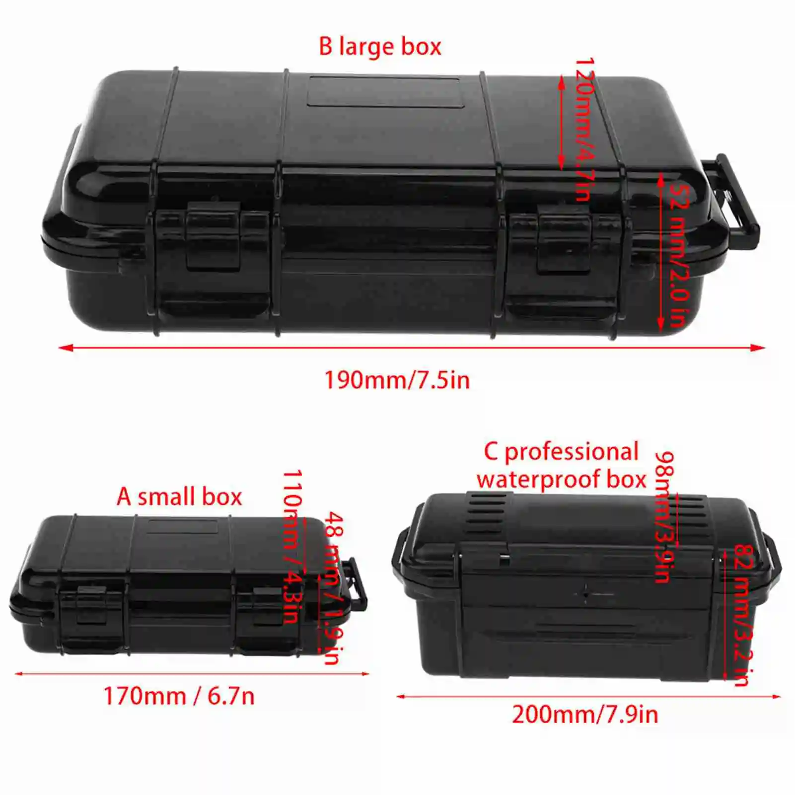 3 Types Outdoor Shockproof and Pressure Proof Waterproof Sealed Box Survival Storage Case