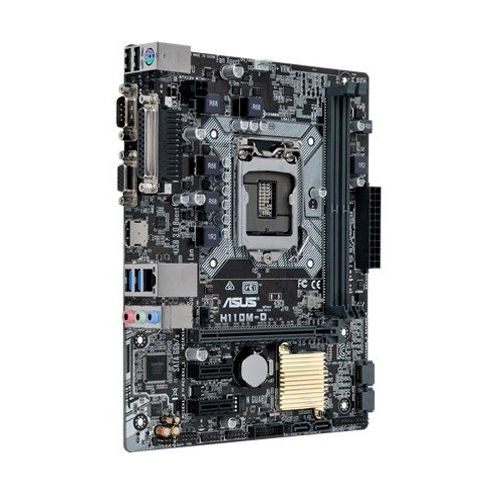 Imagem -03 - Motherboard Suporte Lga 1151 I76700k 6700 I5-6600k 6500 I3-6300 6100 Cpu Ddr4 Intel H110 Usb 3.0 Pci-e 3.0 Atx Asus-h110m-d