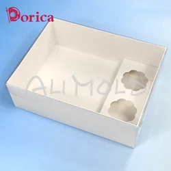 5-pack Cupcake and Bento Cake Box with Clear Lid Birthday Wedding Anniversary Cake Slot Treats Donuts Dessert Baking Supply Case