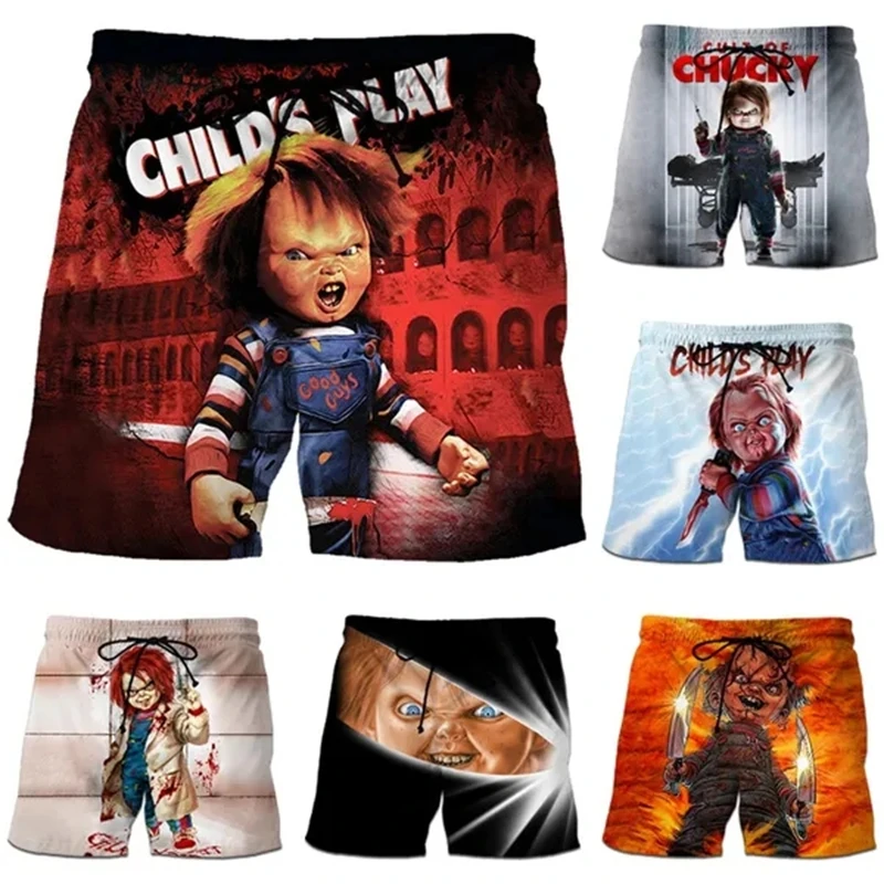 Halloween Bride Of Chucky Fashion Shorts 3D Print Short Pant Men\'s Fun Summer Beach Outdoor Shorts Terror Pattern Popular Shorts