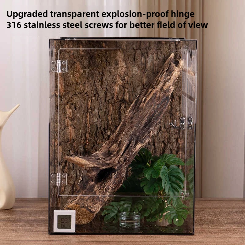

Acrylic Transparent Reptile Cage Enclosure Terrarium Vivarium Lizard Python Bearded Dragon Gecko Feeding Reptile Enclosure