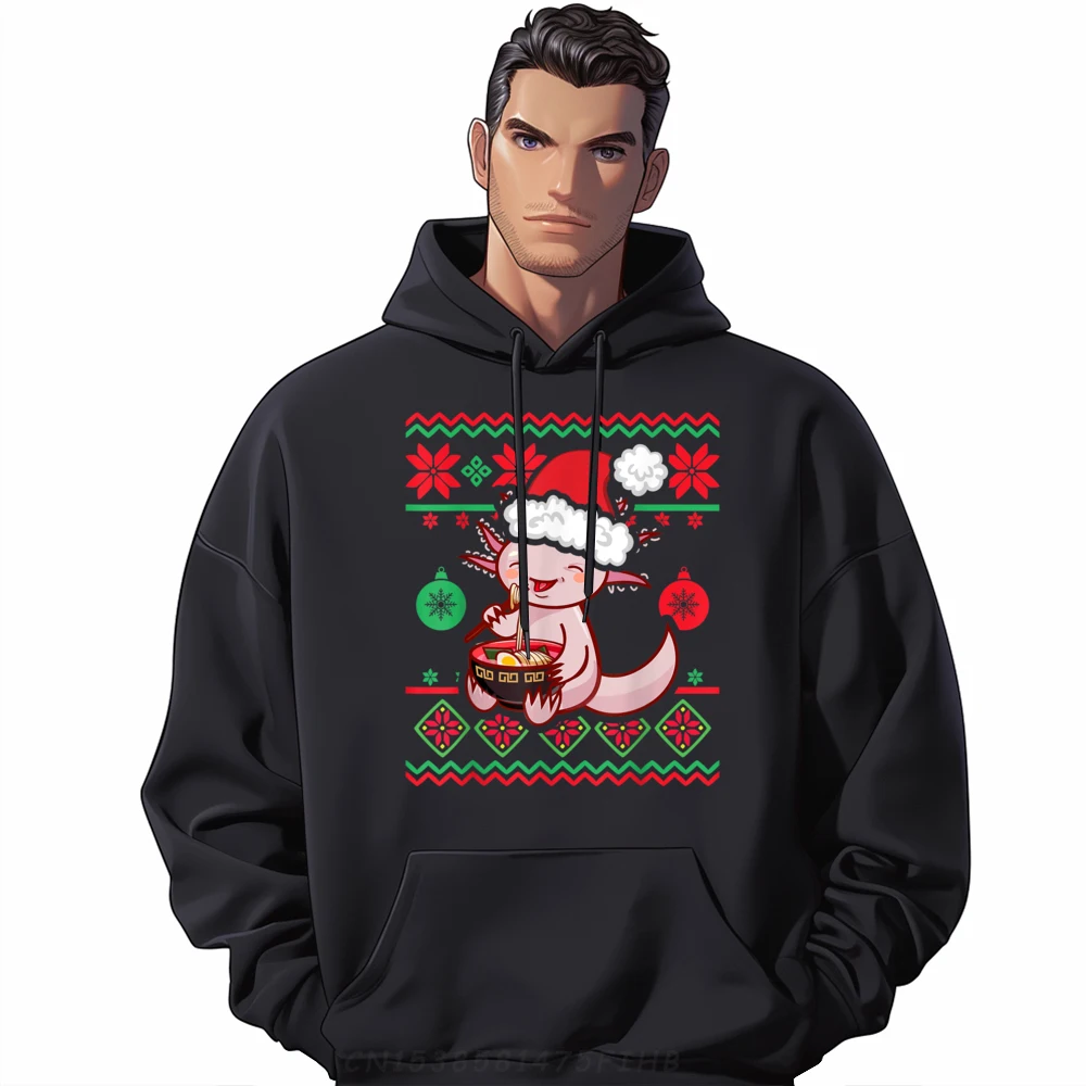 

Ugly Christmas Sweater Kawaii Axolotl Eating Ramen Wholesale Hoodies 100 Pcs Luxury Sweater Tops & Tees