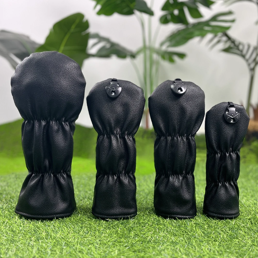 1PC/4PCS Skull Design Golf Club Head Covers, PU Material With Soft Inner Lining, Soft Wear-Resistant Golf Accessories