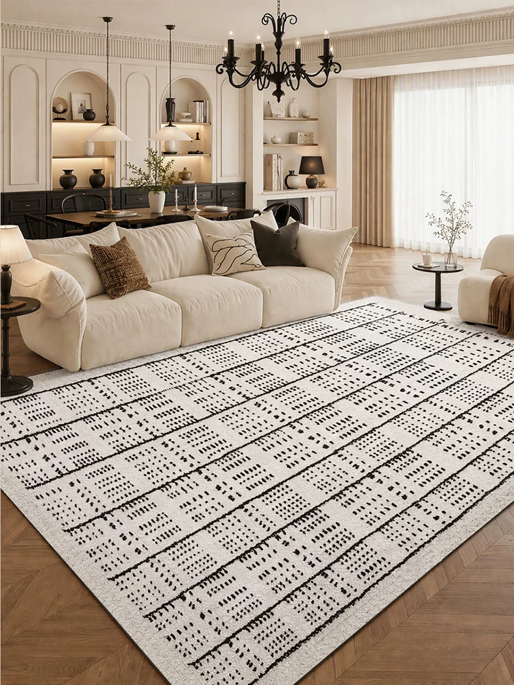 French Cream Style Living Room Carpet Soft Sofa Coffee Table Floor Mat Bedroom Simple Floor Rug Bedside Study Room Decor Mat