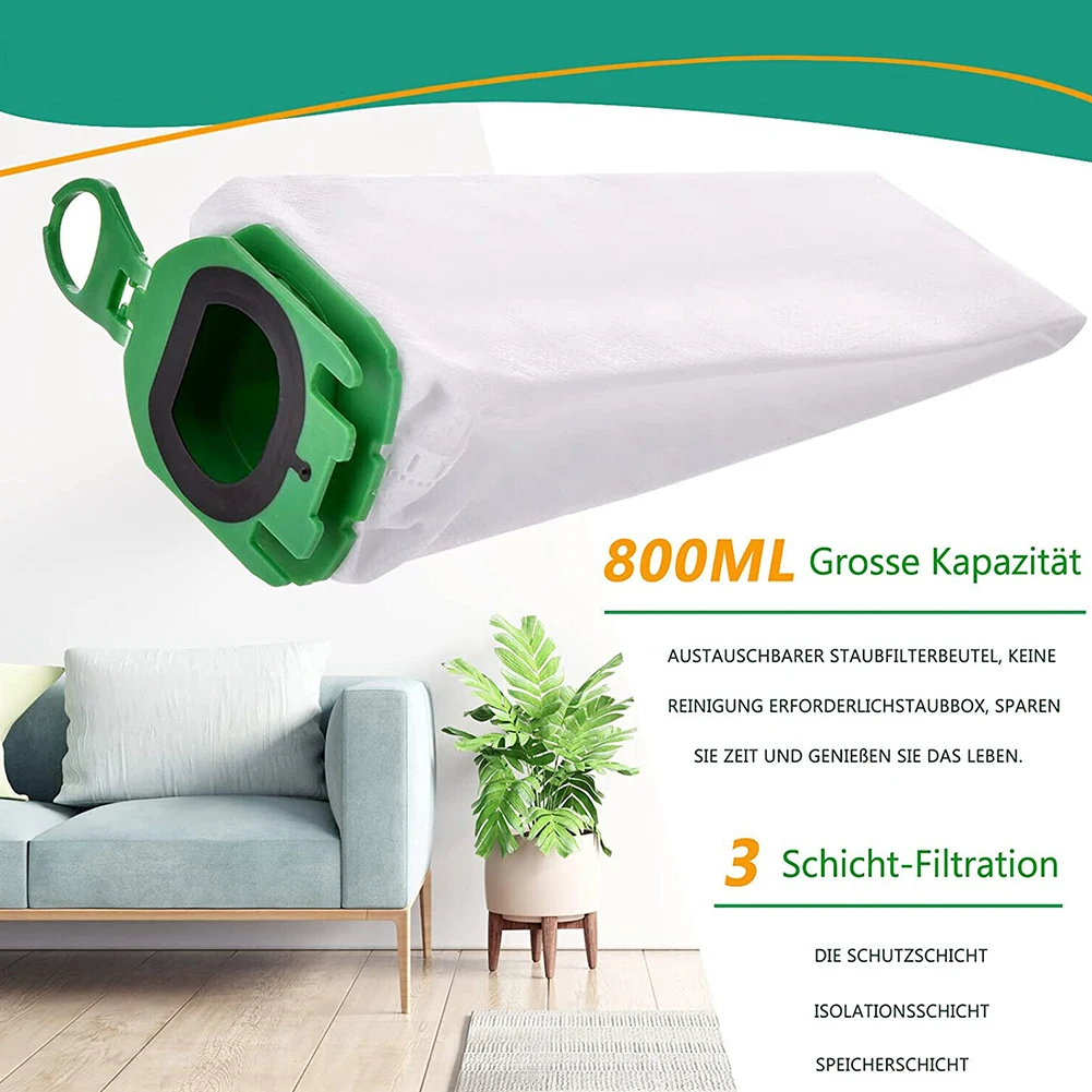 10pcs Vacuum Dust Bags Part For Vorwerk Kobold VB100 FP100 FP 100 Vacuum Cleaner Dust Bags Replacement Household Cleaning Tool