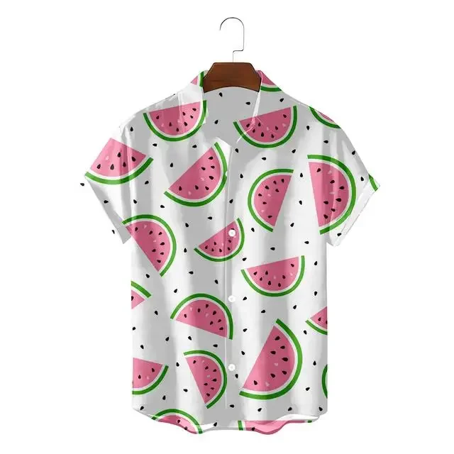 

Cute and Funny Fruit Printing Shirts 3D Hawaiian Summer Beach Casual Men's Clothing New Loose Breathable Top Vacation Holiday