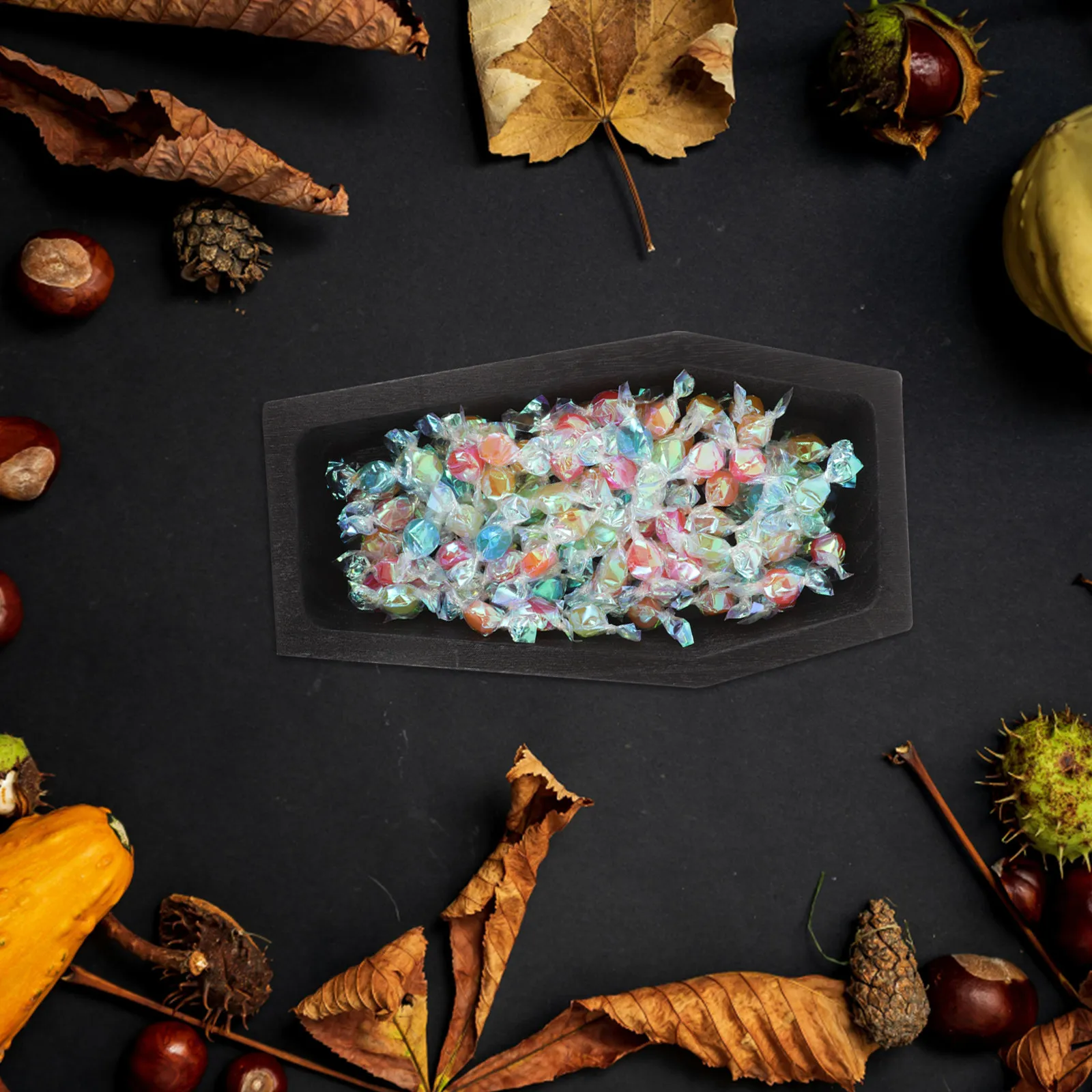 Wood Coffin Shape Halloween Serving Tray Rustic Snack Fruit Platter Appetizer Board Party Cheese Charcuterie Display